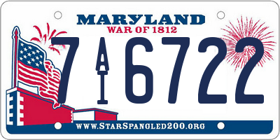 MD license plate 7AI6722