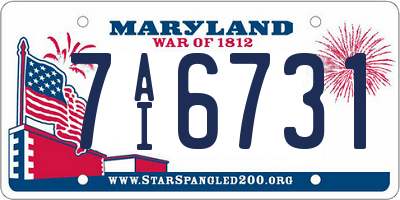 MD license plate 7AI6731