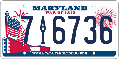MD license plate 7AI6736