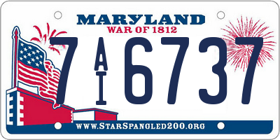 MD license plate 7AI6737