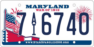 MD license plate 7AI6740