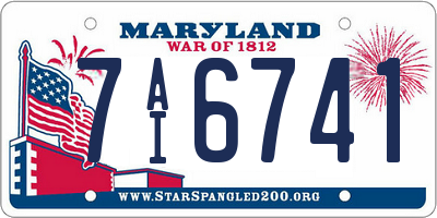 MD license plate 7AI6741