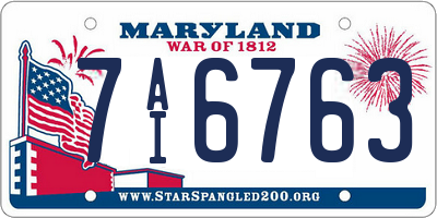 MD license plate 7AI6763