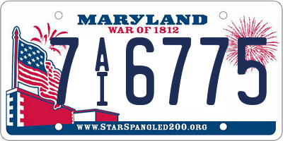 MD license plate 7AI6775