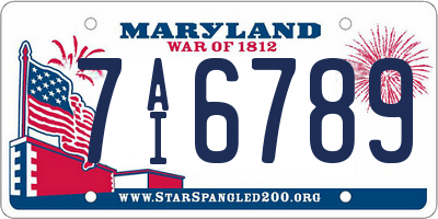 MD license plate 7AI6789