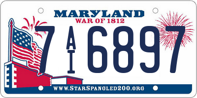MD license plate 7AI6897