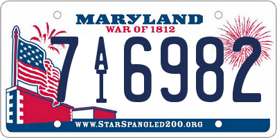 MD license plate 7AI6982