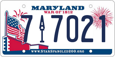 MD license plate 7AI7021