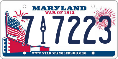 MD license plate 7AI7223