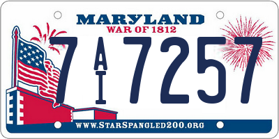 MD license plate 7AI7257