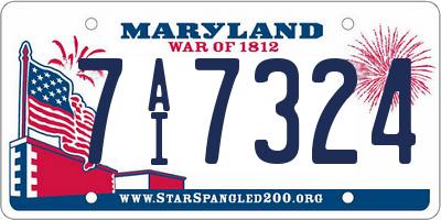 MD license plate 7AI7324