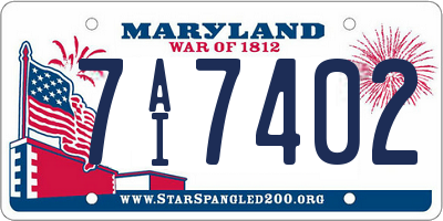 MD license plate 7AI7402