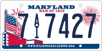 MD license plate 7AI7427