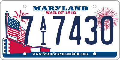 MD license plate 7AI7430