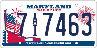 MD license plate 7AI7463