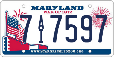 MD license plate 7AI7597