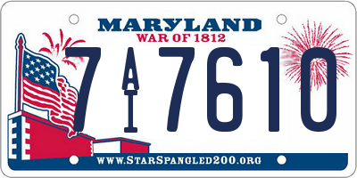 MD license plate 7AI7610
