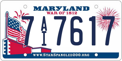 MD license plate 7AI7617