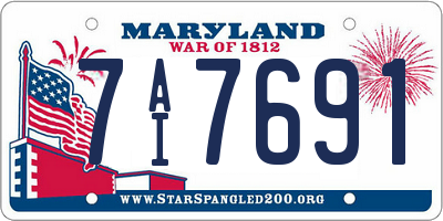 MD license plate 7AI7691