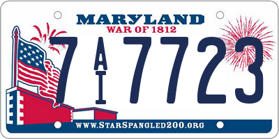 MD license plate 7AI7723