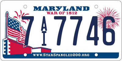 MD license plate 7AI7746