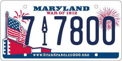 MD license plate 7AI7800