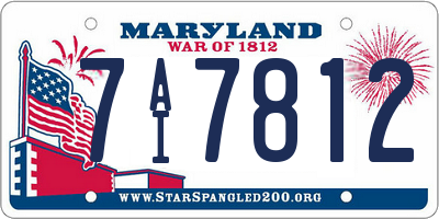 MD license plate 7AI7812