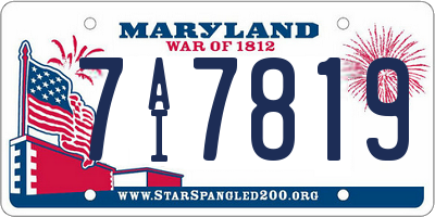 MD license plate 7AI7819