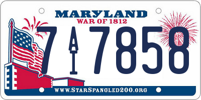 MD license plate 7AI7858