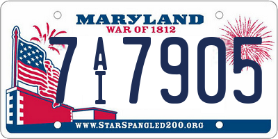 MD license plate 7AI7905