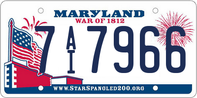 MD license plate 7AI7966
