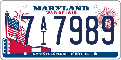 MD license plate 7AI7989