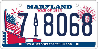 MD license plate 7AI8068