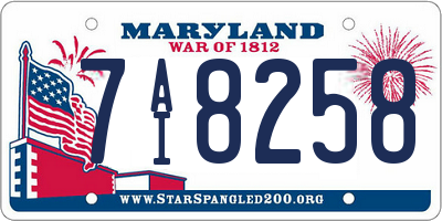 MD license plate 7AI8258