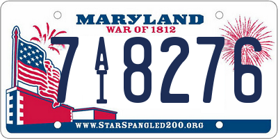 MD license plate 7AI8276