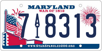 MD license plate 7AI8313