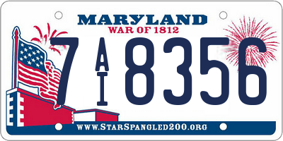MD license plate 7AI8356