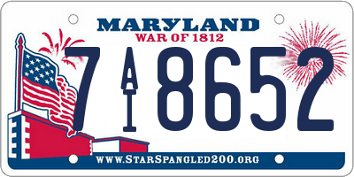 MD license plate 7AI8652