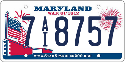 MD license plate 7AI8757