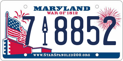 MD license plate 7AI8852