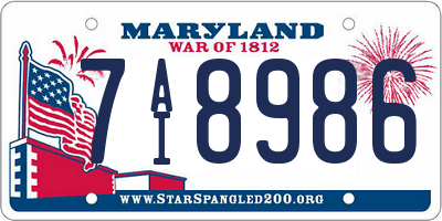 MD license plate 7AI8986