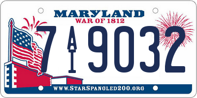 MD license plate 7AI9032