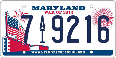 MD license plate 7AI9216