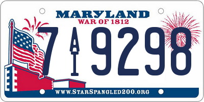 MD license plate 7AI9298
