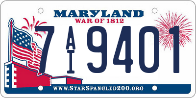 MD license plate 7AI9401