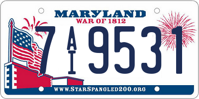 MD license plate 7AI9531