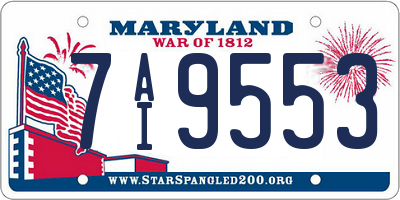 MD license plate 7AI9553