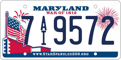 MD license plate 7AI9572