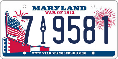 MD license plate 7AI9581