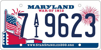MD license plate 7AI9623